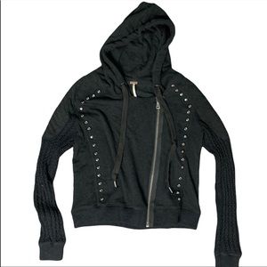 Free People asymmetrical Zip Up Studded Jacket